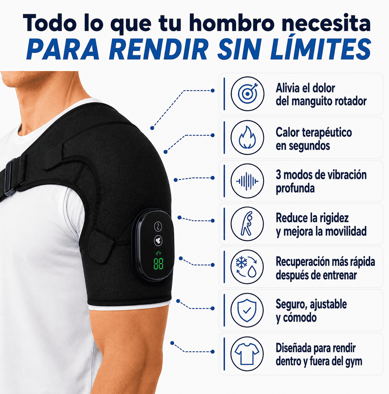 Hombrera con calor y vibración