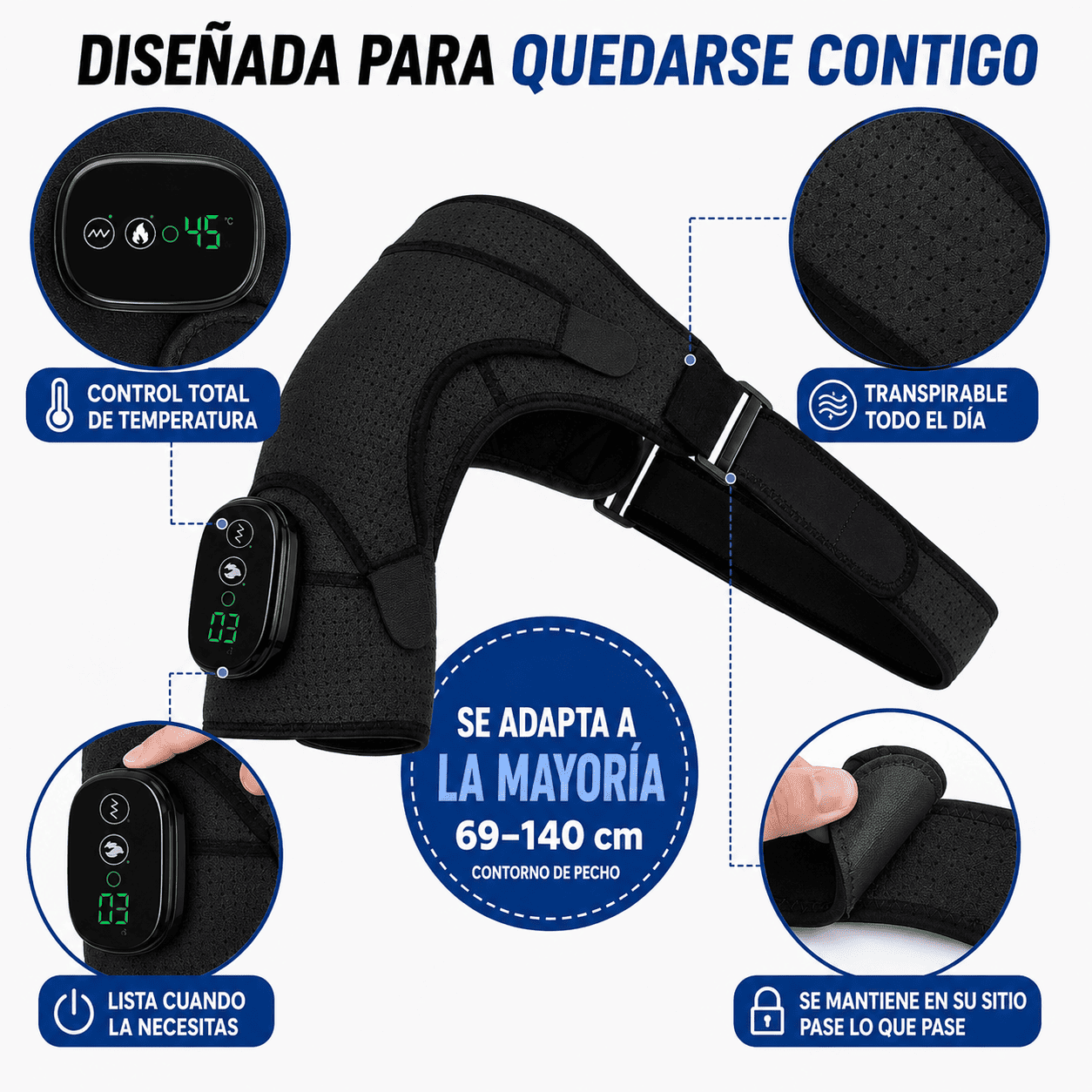 Hombrera con calor y vibración